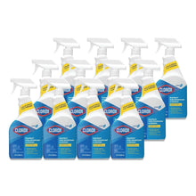 Clorox Anywhere daily disinfectant spray bottles with white trigger sprayers, blue labels