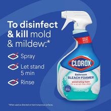 Clorox bleach foamer spray bottle for disinfecting, spray and let stand 5 min
