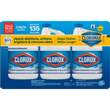 Clorox Performance Bleach 3-pack carton with three 121 fl oz bottles