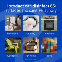 Clorox Performance Bleach uses infographic showing bathrooms, laundry, kitchens, and more