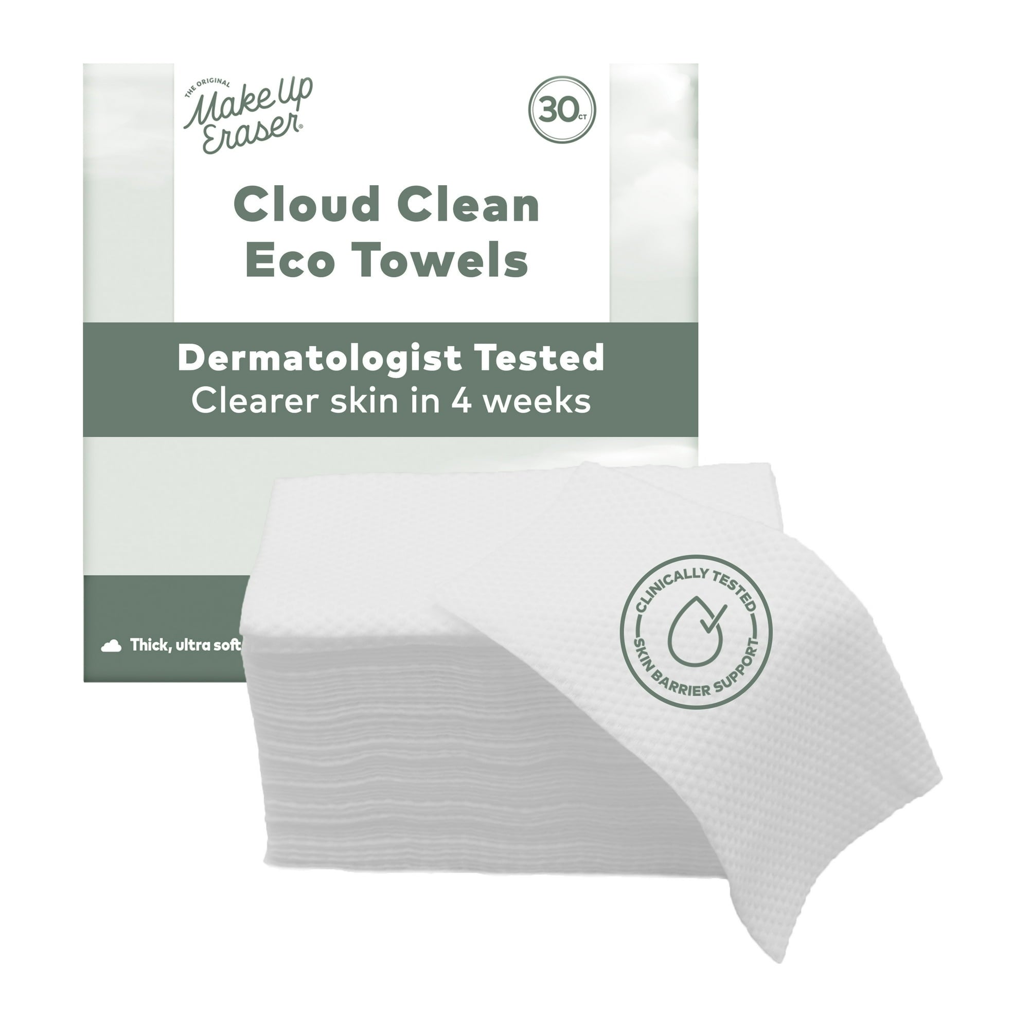 The Original MakeUp Eraser Cloud Clean Eco Towels XL - 30 Count Dermatologist Tested Wipes