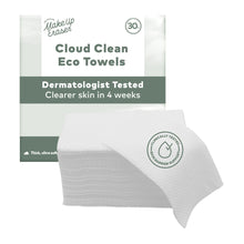 Eucalyptus-fiber cleansing towels, white, stack of textured eco towel wipes