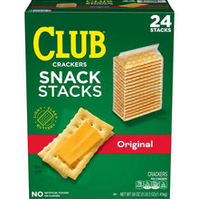 Club snack stacks original cracker box with tall stack and cheese cracker