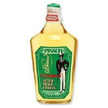 Pinaud after shave lotion bottle, green label on light tan bottle