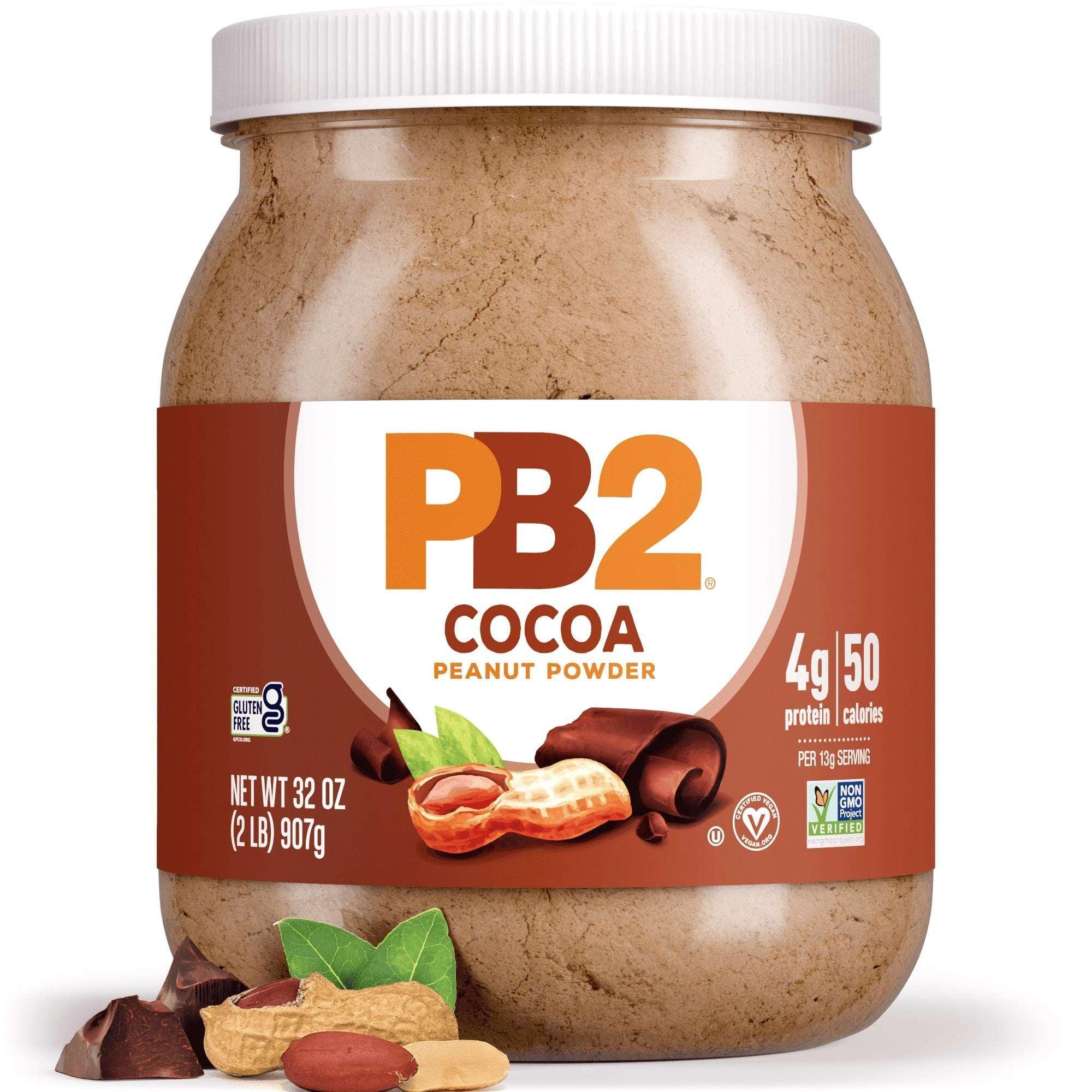 PB2 Powdered Chocolate Peanut Butter with Cocoa - 4g of Protein, 90% Less Fat, Certified Gluten Free, Only 50 Calories per Serving for Shakes, Smoothies, Low-Carb, Keto Diets…