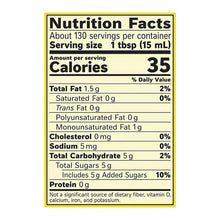 Coffee-mate nutrition facts panel, serving size 1 tbsp, calories 35, yellow label