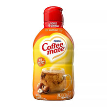 Nestle Coffee-mate hazelnut cream coffee creamer bottle, red cap, front label