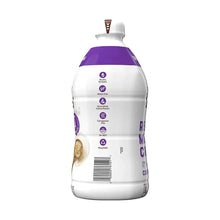 Coffee creamer bottle back label with nutrition icons and barcode