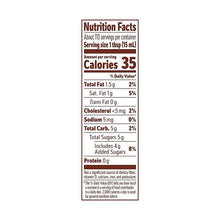 Nutrition facts label showing 35 calories per serving, 1 tbsp (15 mL)