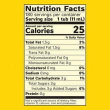 Coffee-mate nutrition facts panel showing 25 calories per 1 tbsp