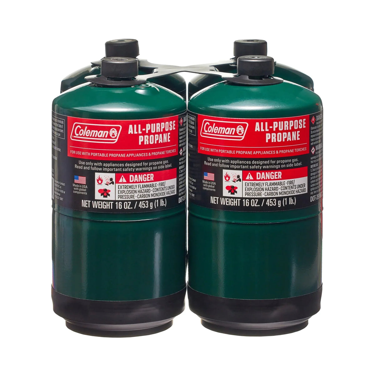 Coleman All Purpose Propane Gas Cylinder 16 oz, 4-Pack - USA MEGA SHOP