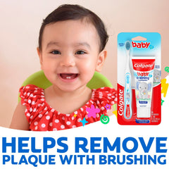 Colgate Baby Toothbrush and Fluoride Free Training Toothpaste Kit, Bubblefruit, 1.75 oz, 3-24 Months