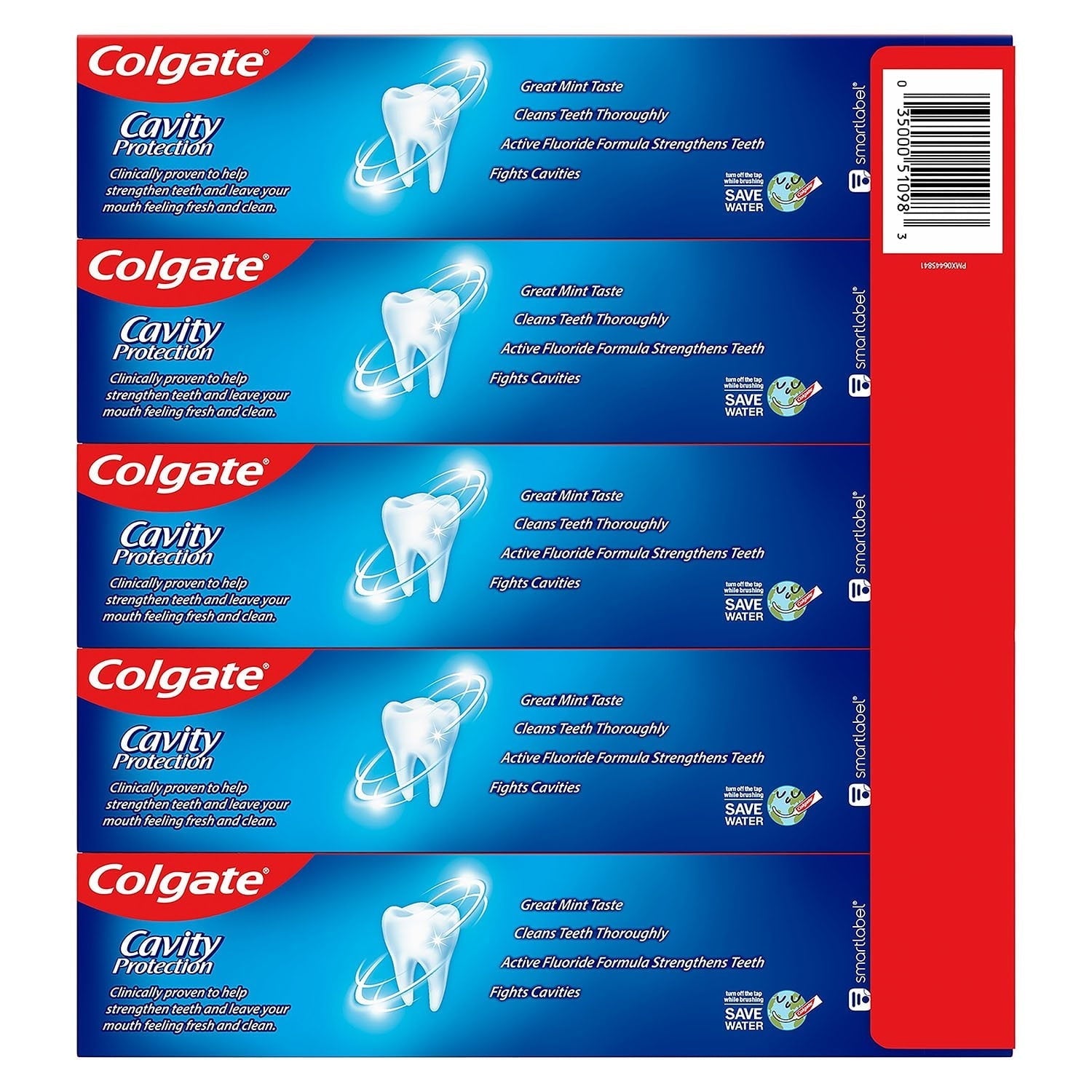 Colgate Cavity Protection Toothpaste with Fluoride, Regular Flavor, 8 oz., 5 pk.