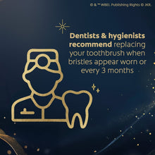 Kids toothbrush replacement reminder graphic with dentist and tooth icon