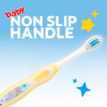 Baby toothbrush with non-slip handle and extra soft bristles