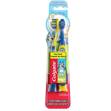 Colgate Bluey extra-soft kids toothbrush two-pack on retail packaging card