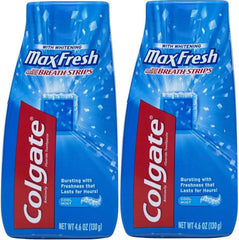 Colgate Max Fresh Liquid Toothpaste with Mini Breath Strips, Cool Mint, 4.6 oz (Packaging May Vary) (Pack of 2)