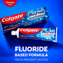 Colgate MaxFresh toothpaste multipack with tubes, blue box and tube