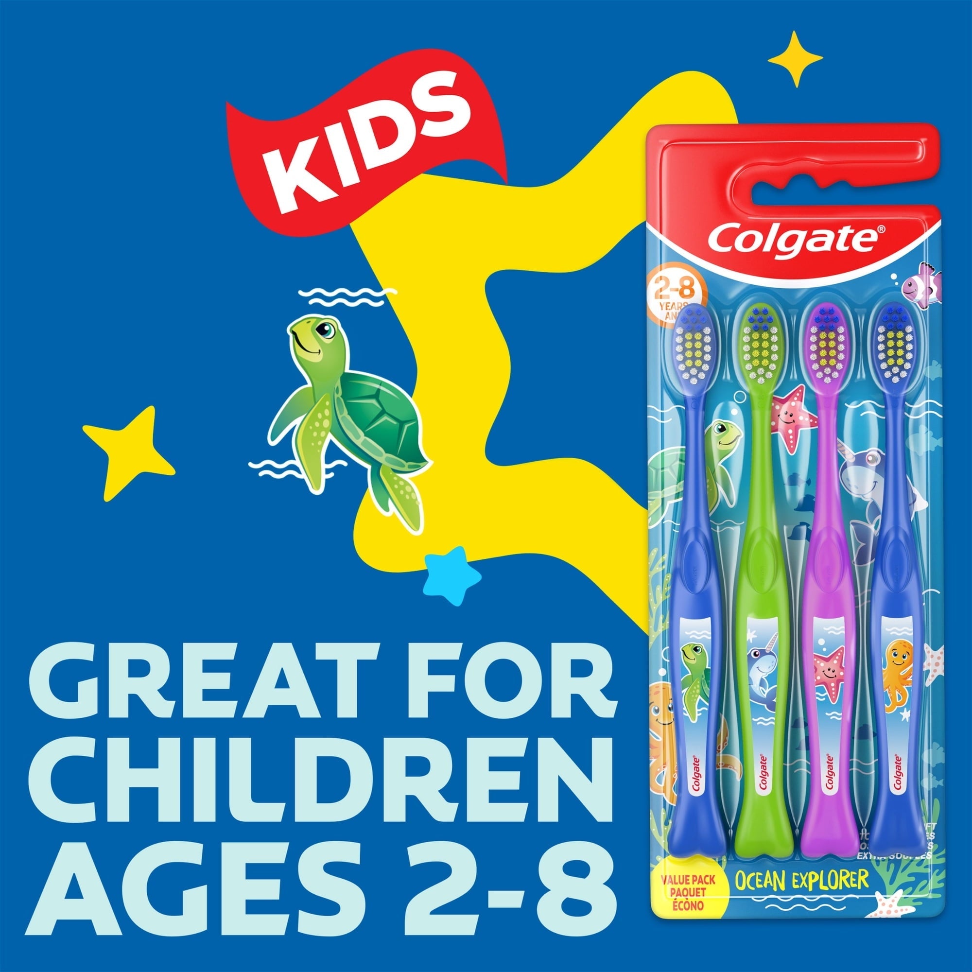 Colgate Ocean Explorer Extra Soft Kids Toothbrush Pack, 4 Count
