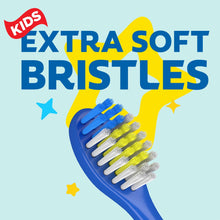 Blue kids toothbrush with extra soft bristles, ocean explorer design