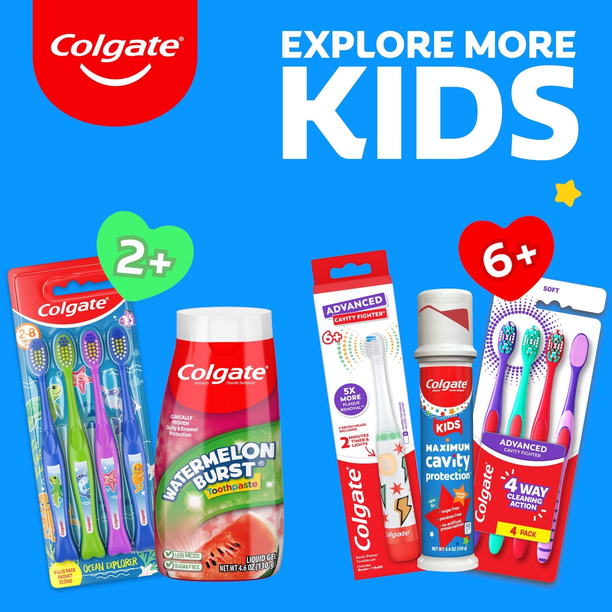 Colgate Ocean Explorer Extra Soft Kids Toothbrush Pack, 4 Count