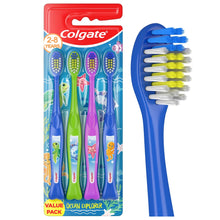 Colgate kids toothbrush pack with four ocean explorer brushes, soft bristles