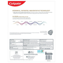Colgate Total toothpaste package back panel with ingredient and drug facts