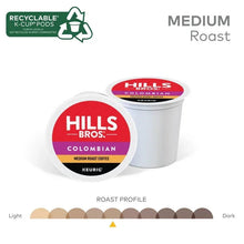 Two medium roast Colombian K-Cup pods, Hills Bros. recyclable cups