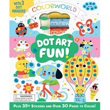 ColorWorld Dot Art Fun hardcover coloring book cover with dot designs and stickers
