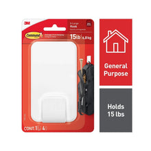 Command X-Large white damage-free wall hook with adhesive, 15 lb, 1 pack