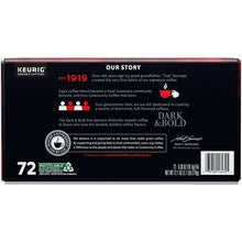 Keurig coffee pod box back panel with recycling mark and 72 pod count