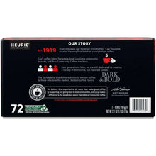 Dark & Bold Espresso Roast coffee pod box back panel with barcode