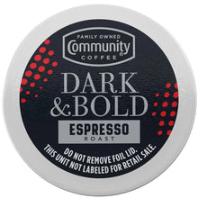 Dark & Bold Espresso Roast pod lid with “DO NOT REMOVE FOIL LID” text