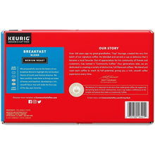 72-count Keurig coffee pods box, Community Breakfast Blend, medium roast back panel