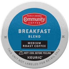 Breakfast Blend medium roast pod lid with Community Coffee logo