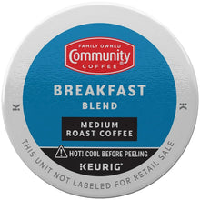 Community Coffee Breakfast Blend medium roast coffee pod label
