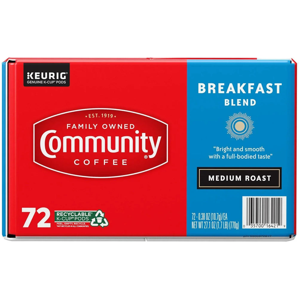 Community Coffee Breakfast Blend Medium Roast Single Serve, 72 ct. - USA MEGA SHOP