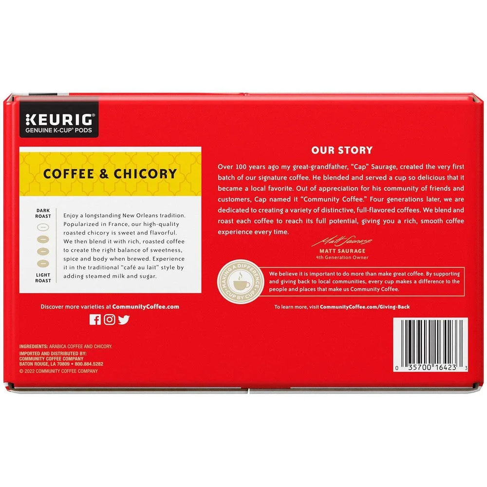 Community Coffee Coffee and Chicory Medium-Dark Roast Single Serve 72 ct. - USA MEGA SHOP