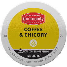 Coffee and chicory single-serve pod with Community Coffee logo and Keurig label