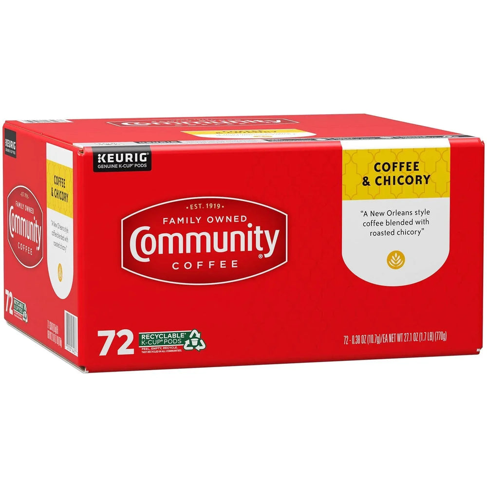 Community Coffee Coffee and Chicory Medium-Dark Roast Single Serve 72 ct. - USA MEGA SHOP