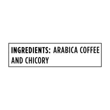 Coffee pod ingredients label: Arabica coffee and chicory