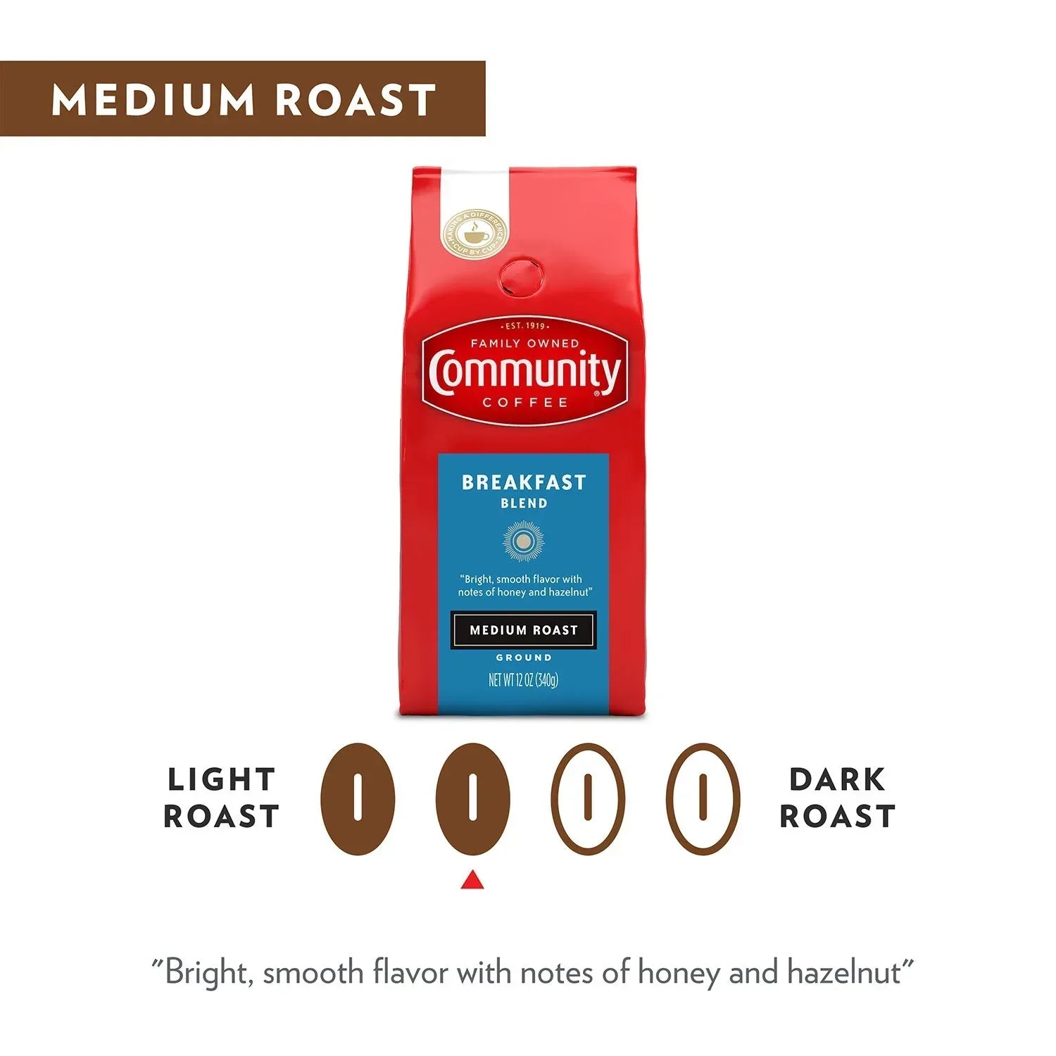 Community Coffee Medium Roast Ground Coffee, Breakfast Blend, 40 oz.
