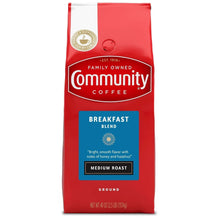 Red Community Coffee ground coffee bag, Breakfast Blend, medium roast, 40 oz.