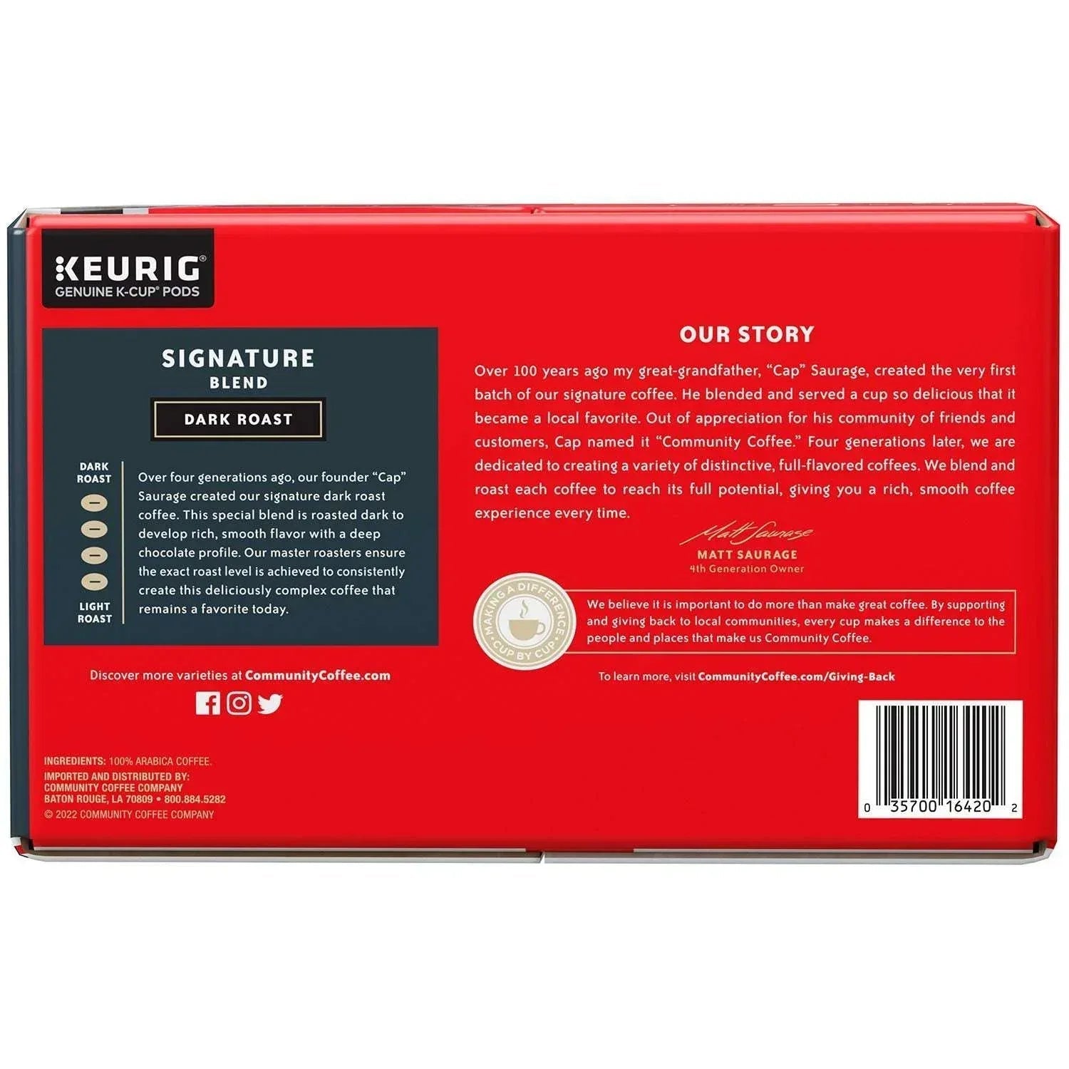 Community Coffee Signature Blend Dark Roast Single Serve, 72 ct.