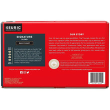 Keurig Community Coffee Signature Blend dark roast 72-count K-Cup box, back label.