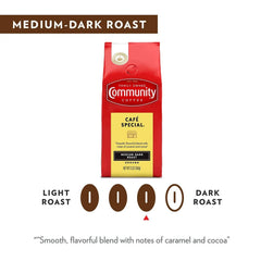 Community Coffee Medium-Dark Roasted Ground Coffee, Café Special, 40 oz.