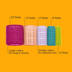 Conair Volumizing Self-Grip Hair Rollers, Assorted Multicolor 31-Pack With Travel Case