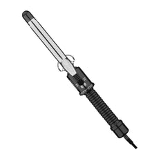 Instant heat curling iron with double ceramic barrel and black grip