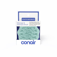 Conair boxed scalp & hair health massage and shampoo brush with mint green bristle pads