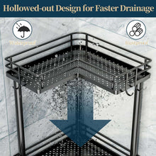 3-tier corner shower caddy with stainless steel shelves and soap holder stand